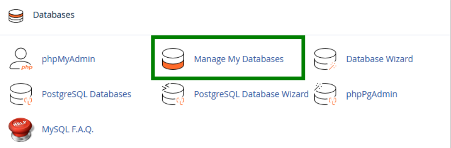 MySQL Databases Section in cPanel